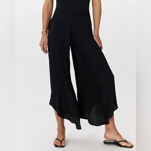 Quince Midnight Black Wide Leg Pants washable silk